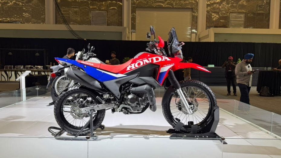 Honda XR300 Rally with its rally-inspired fairing and windscreen