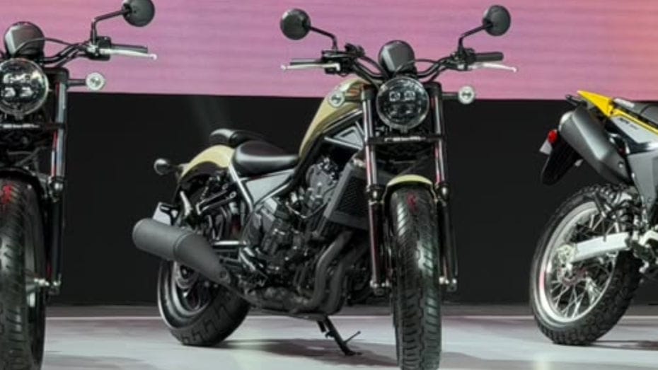 Honda Rebel 500 with its twin-cylinder cruiser stance