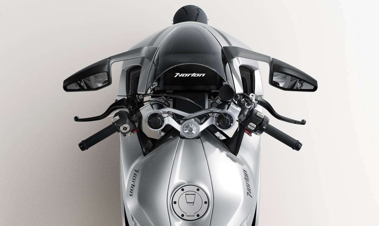 Norton Manx R, three-quarter detail shot