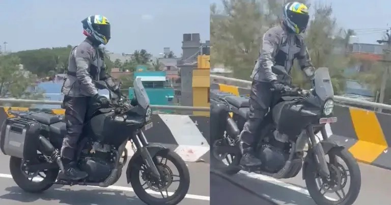 Royal Enfield Himalayan 750 prototype spotted in India, three-quarter view