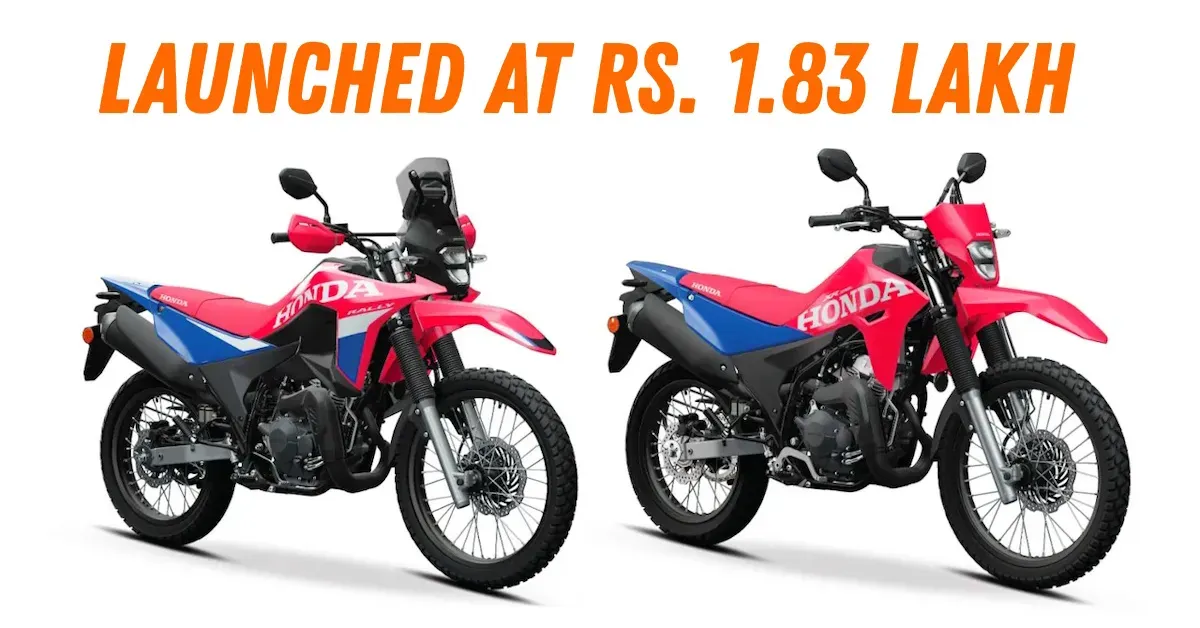 Honda XR300 Rally and XR300L dual-sport motorcycles side by side