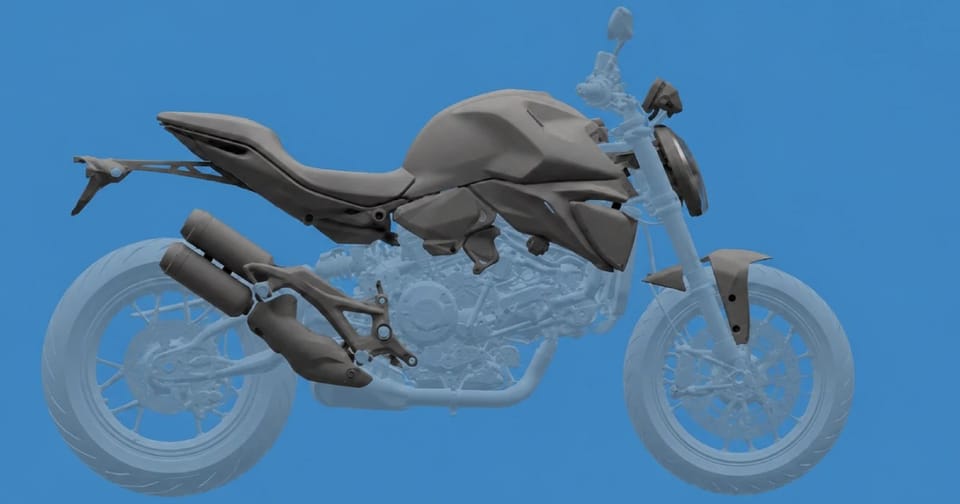 2026 Ducati Monster, front three-quarter, showing the redesigned muscular fuel tank