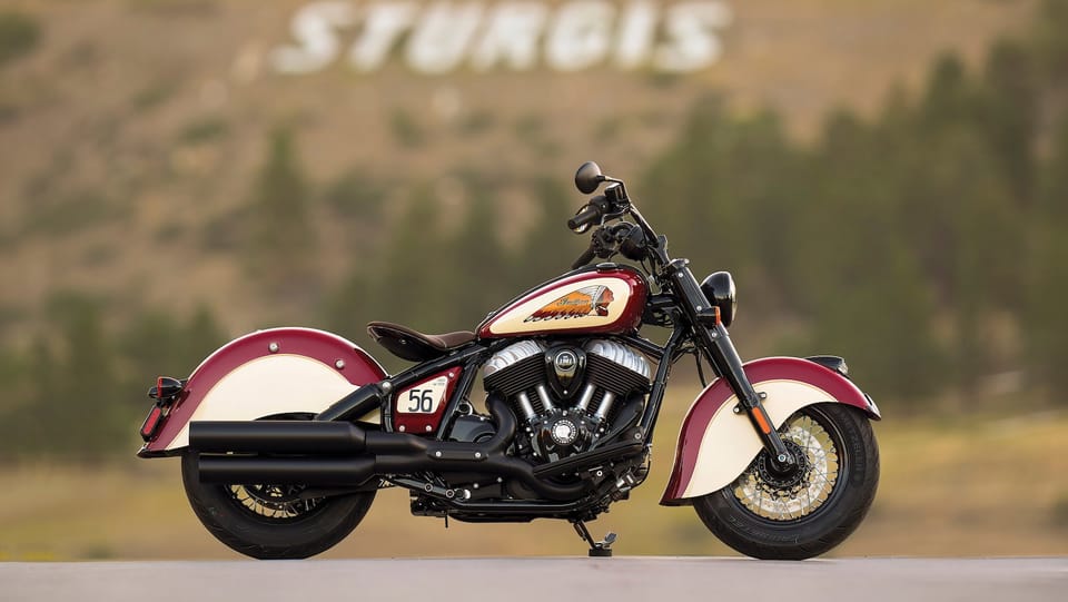 2026 Indian Chief Vintage Sturgis, SD Edition in red and cream livery, front three-quarter view