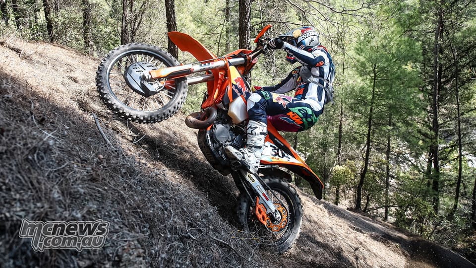 Manuel Lettenbichler riding his KTM through rocky terrain at the 2026 Sea to Sky Hard Enduro